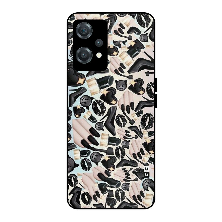 All Black Love Metal Back Case for OnePlus Nord CE 2 Lite 5G