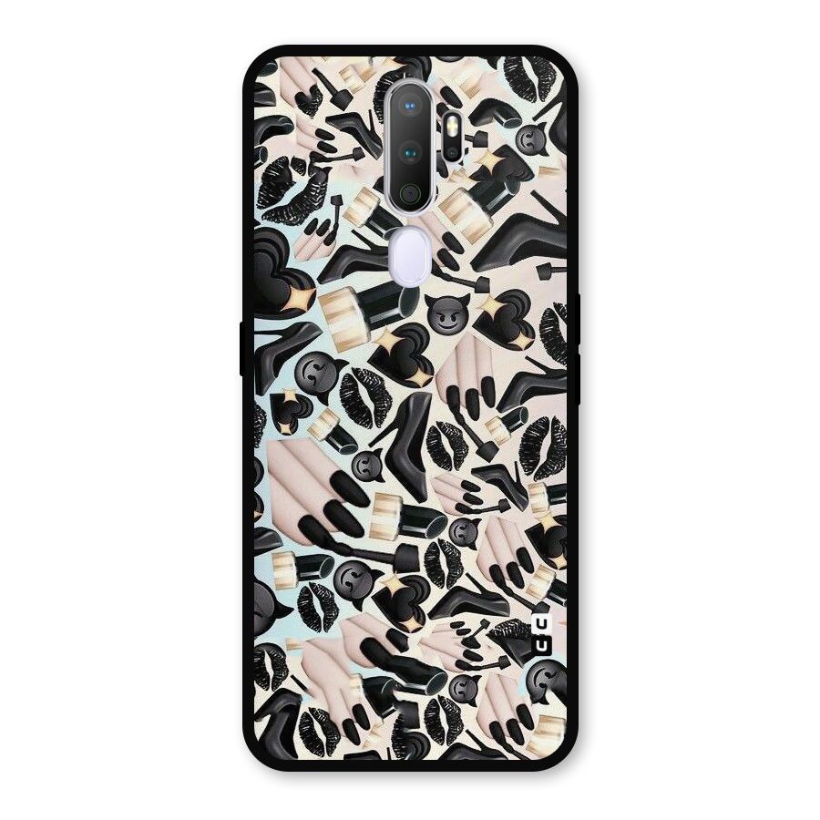 All Black Love Metal Back Case for Oppo A9 (2020)
