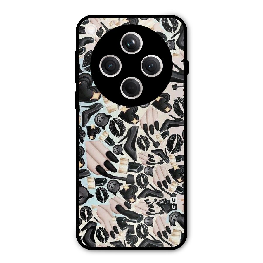 All Black Love Metal Back Case for Oppo Find X8