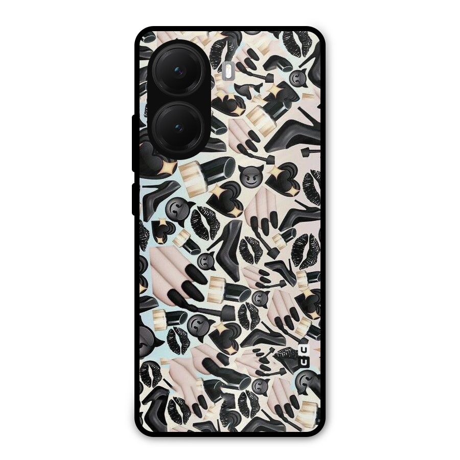 All Black Love Metal Back Case for Poco X7 Pro