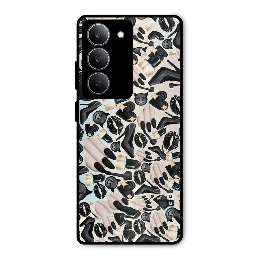 All Black Love Metal Back Case for Realme 14x