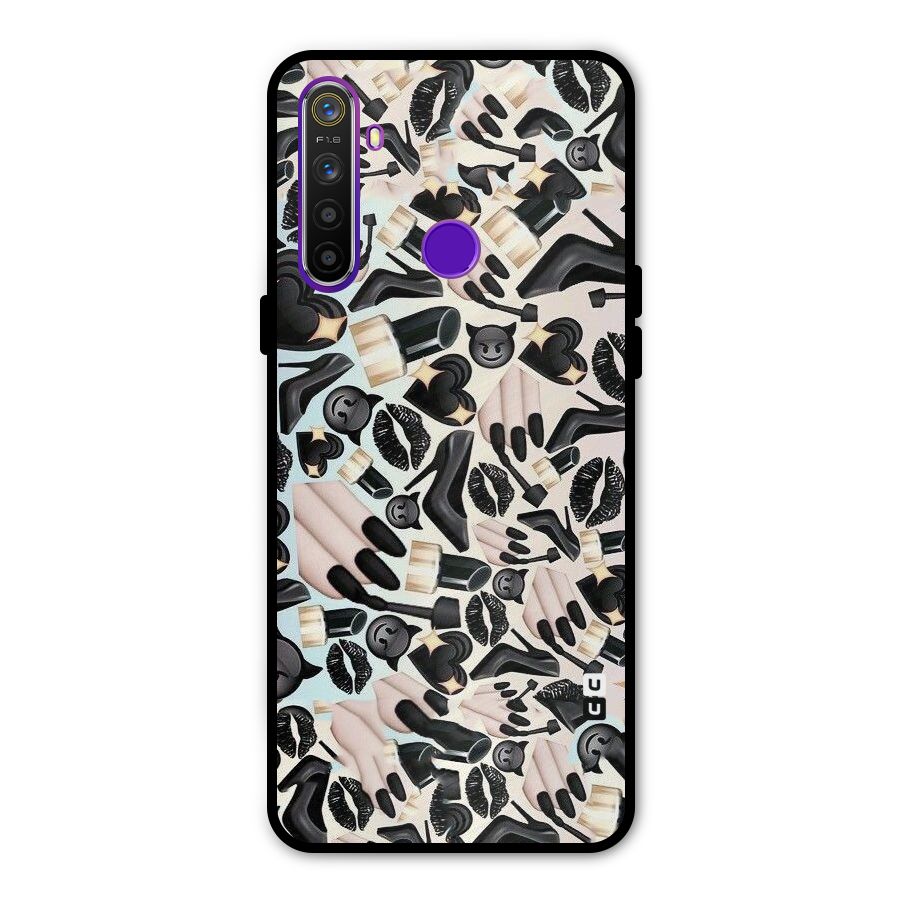 All Black Love Metal Back Case for Realme 5