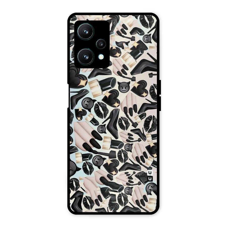 All Black Love Metal Back Case for Realme 9 Pro 5G