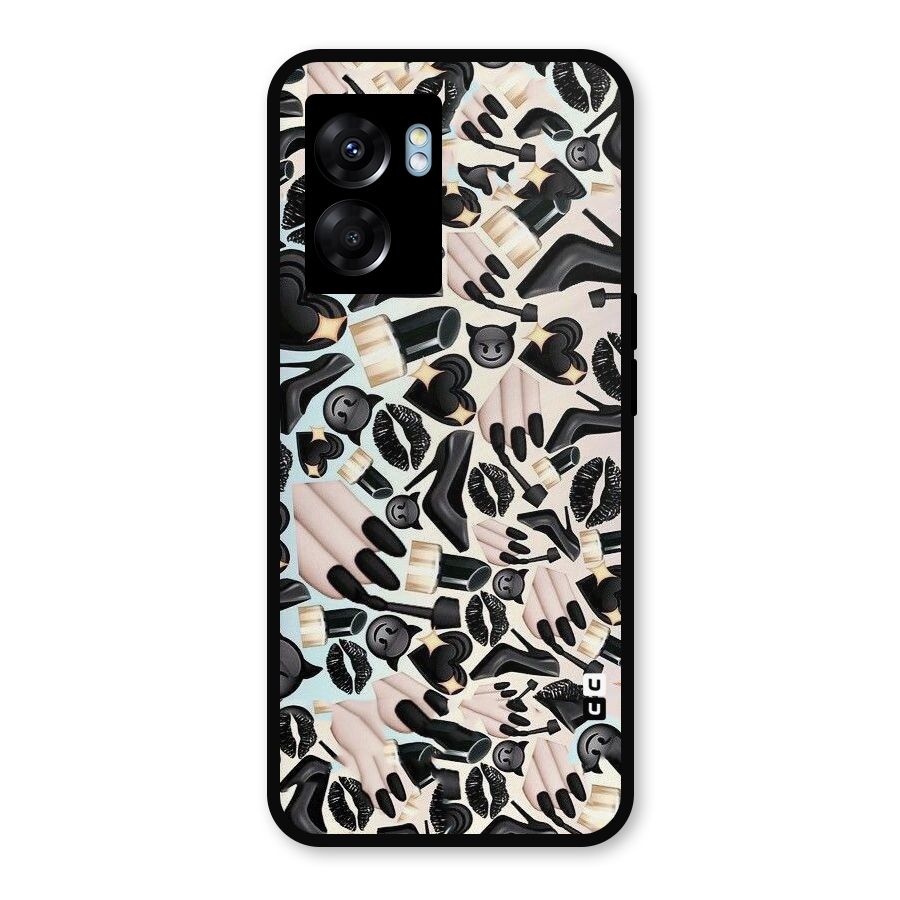 All Black Love Metal Back Case for Realme Narzo 50 5G