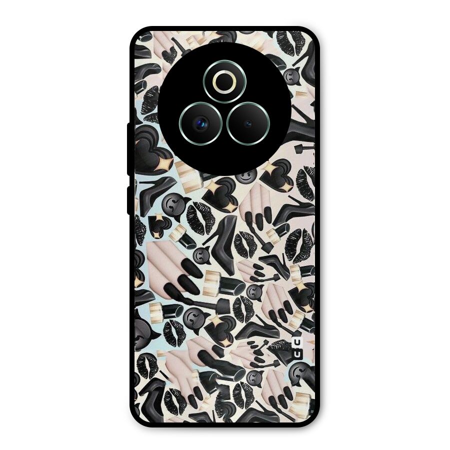 All Black Love Metal Back Case for Realme P3 Pro
