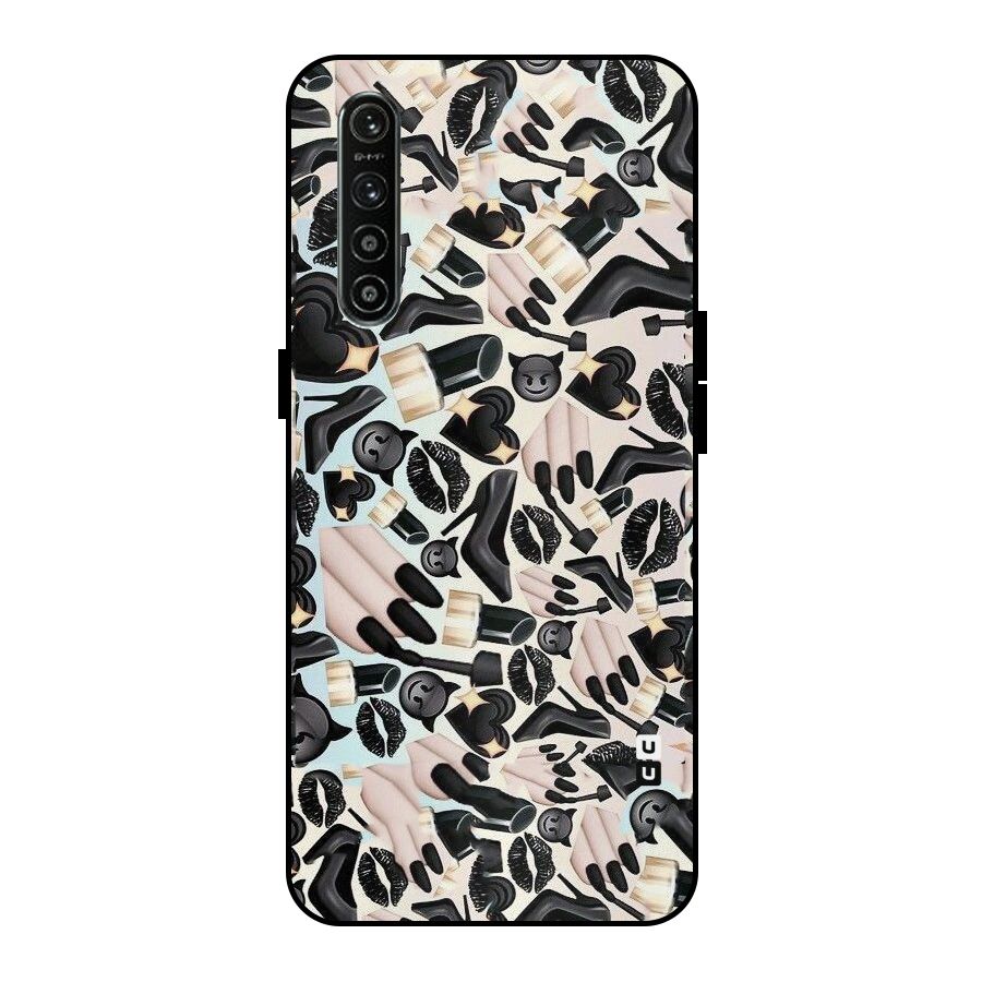All Black Love Metal Back Case for Realme XT