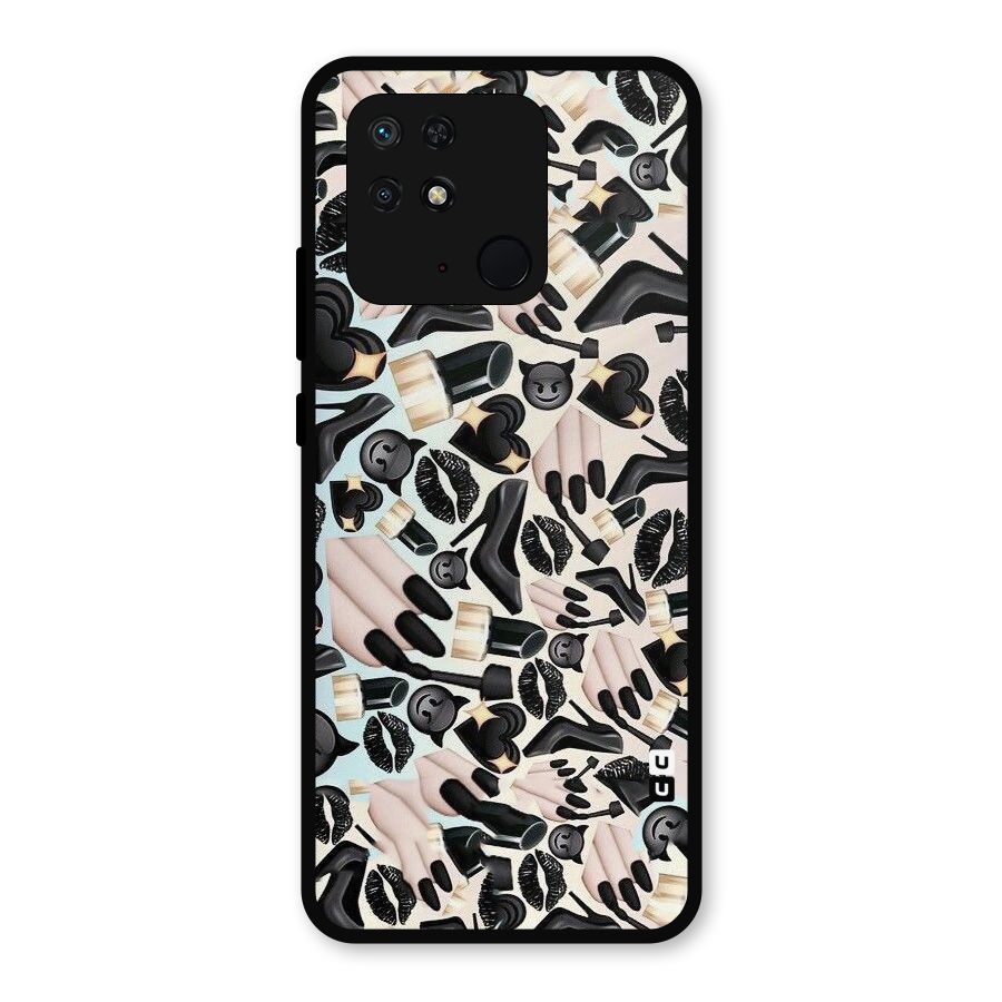 All Black Love Metal Back Case for Redmi 10