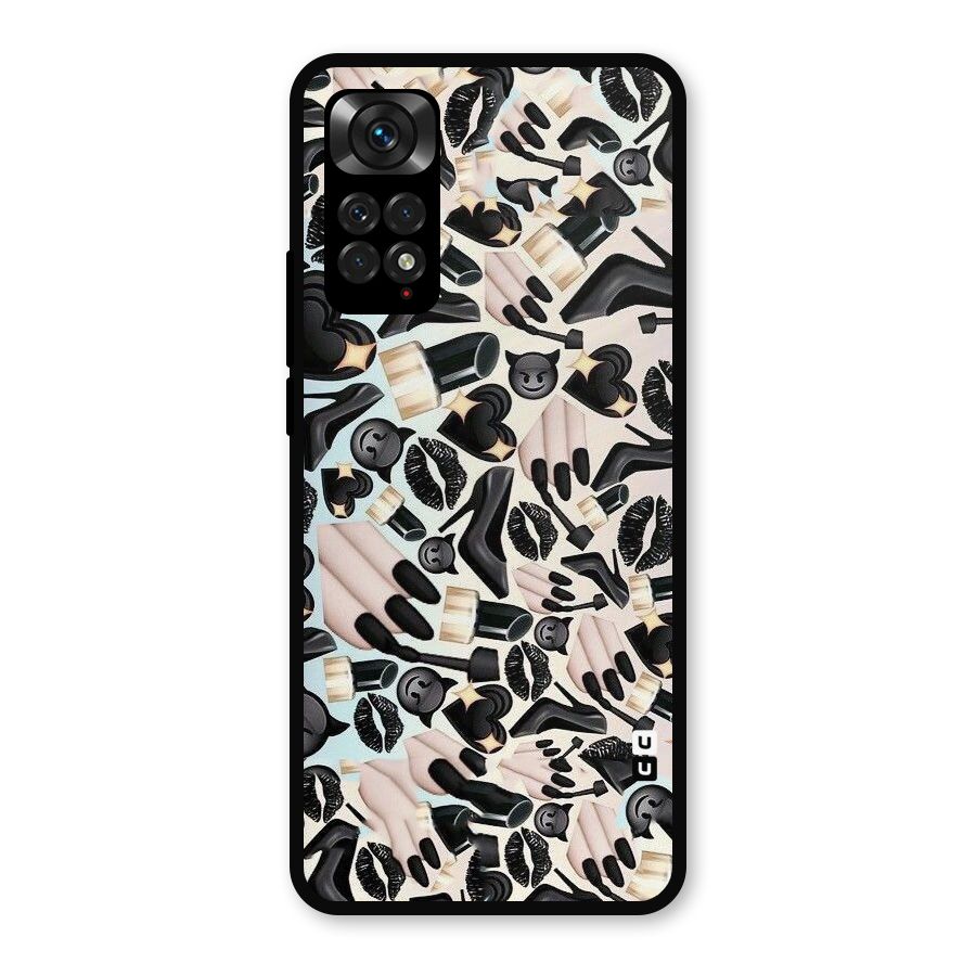All Black Love Metal Back Case for Redmi Note 11s