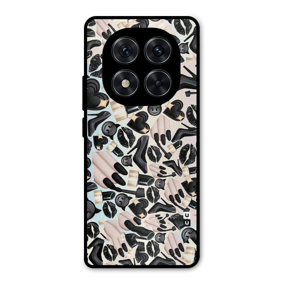 All Black Love Metal Back Case for Redmi Note 14 Pro 5G