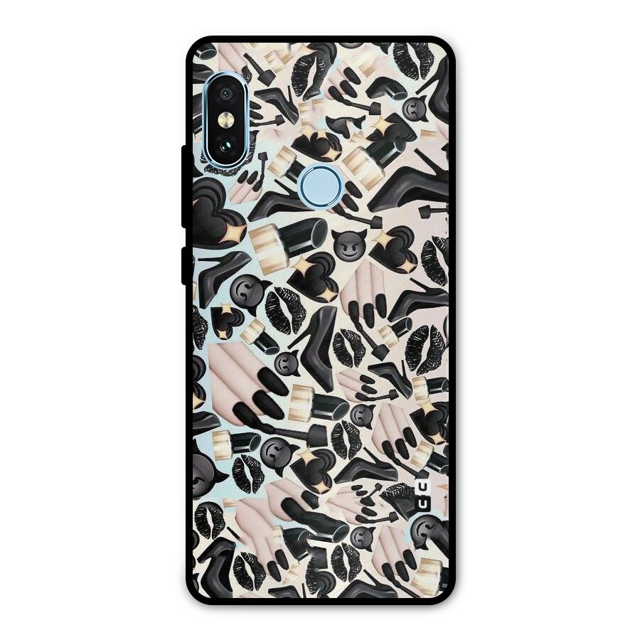 All Black Love Metal Back Case for Redmi Note 5 Pro