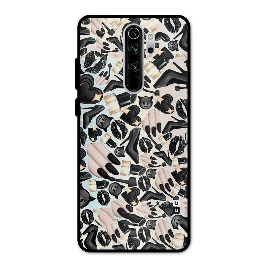 All Black Love Metal Back Case for Redmi Note 8 Pro