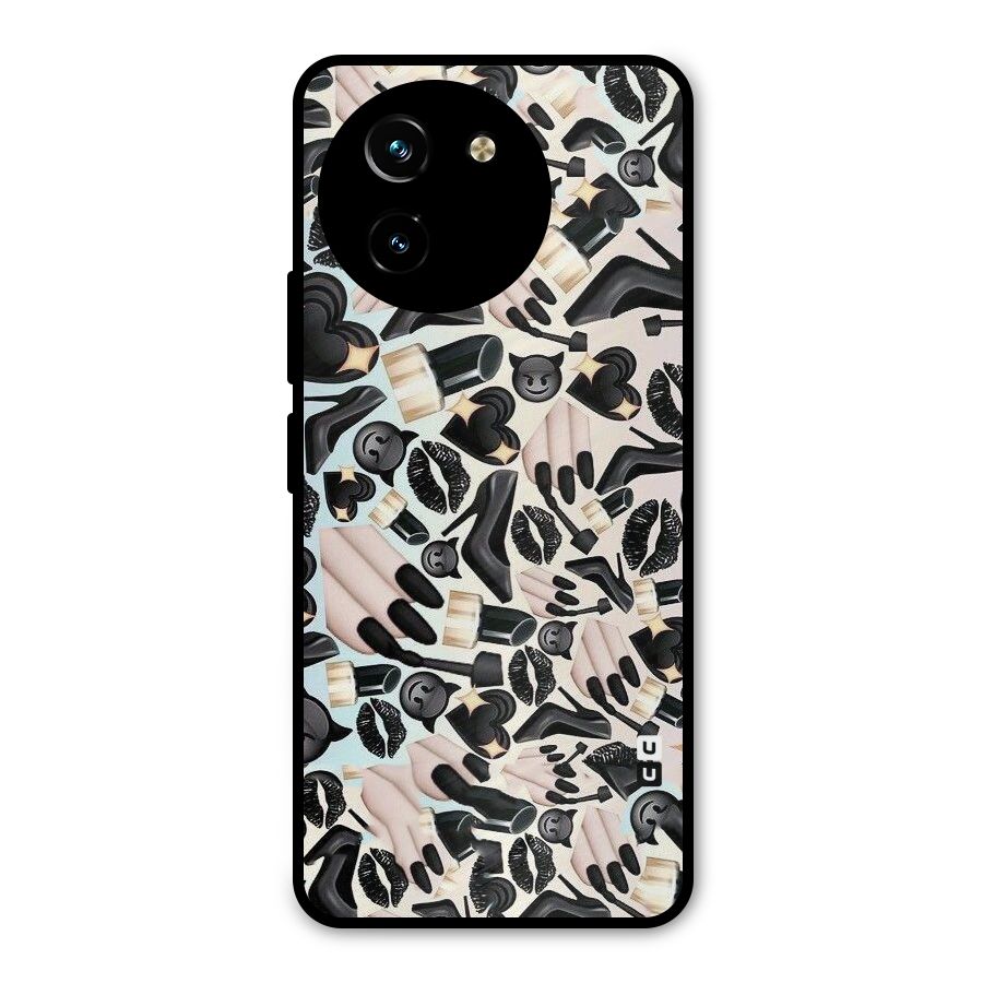 All Black Love Metal Back Case for Vivo T3x