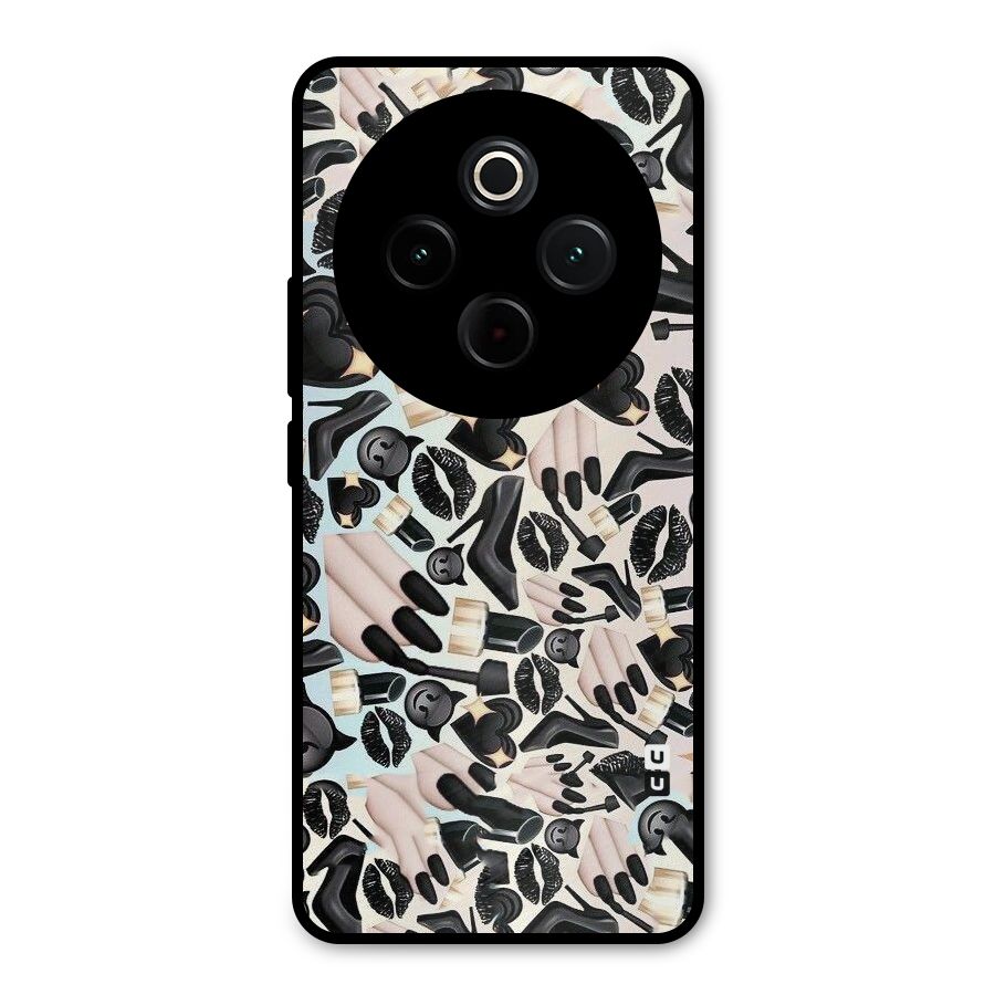 All Black Love Metal Back Case for Vivo T4