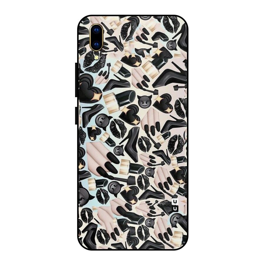 All Black Love Metal Back Case for Vivo V11 Pro