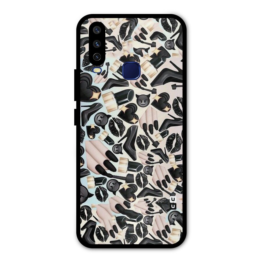 All Black Love Metal Back Case for Vivo V17