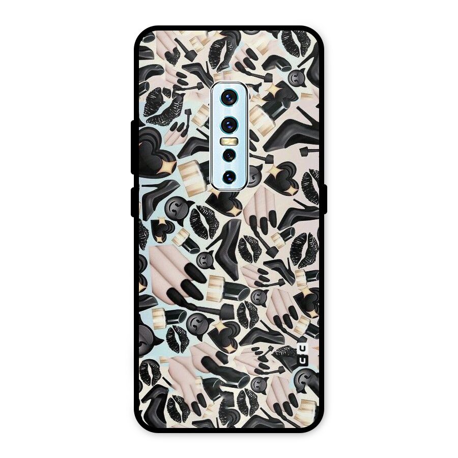 All Black Love Metal Back Case for Vivo V17 Pro