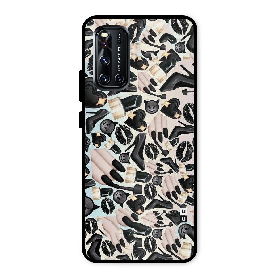 All Black Love Metal Back Case for Vivo V19