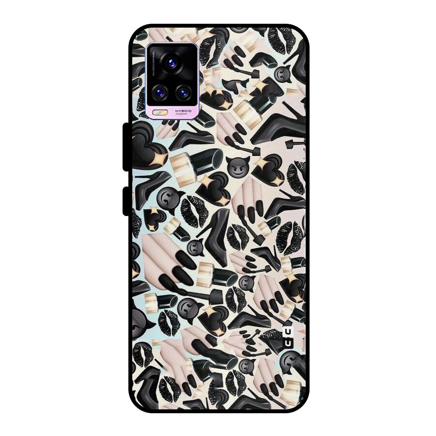 All Black Love Metal Back Case for Vivo V20 Pro