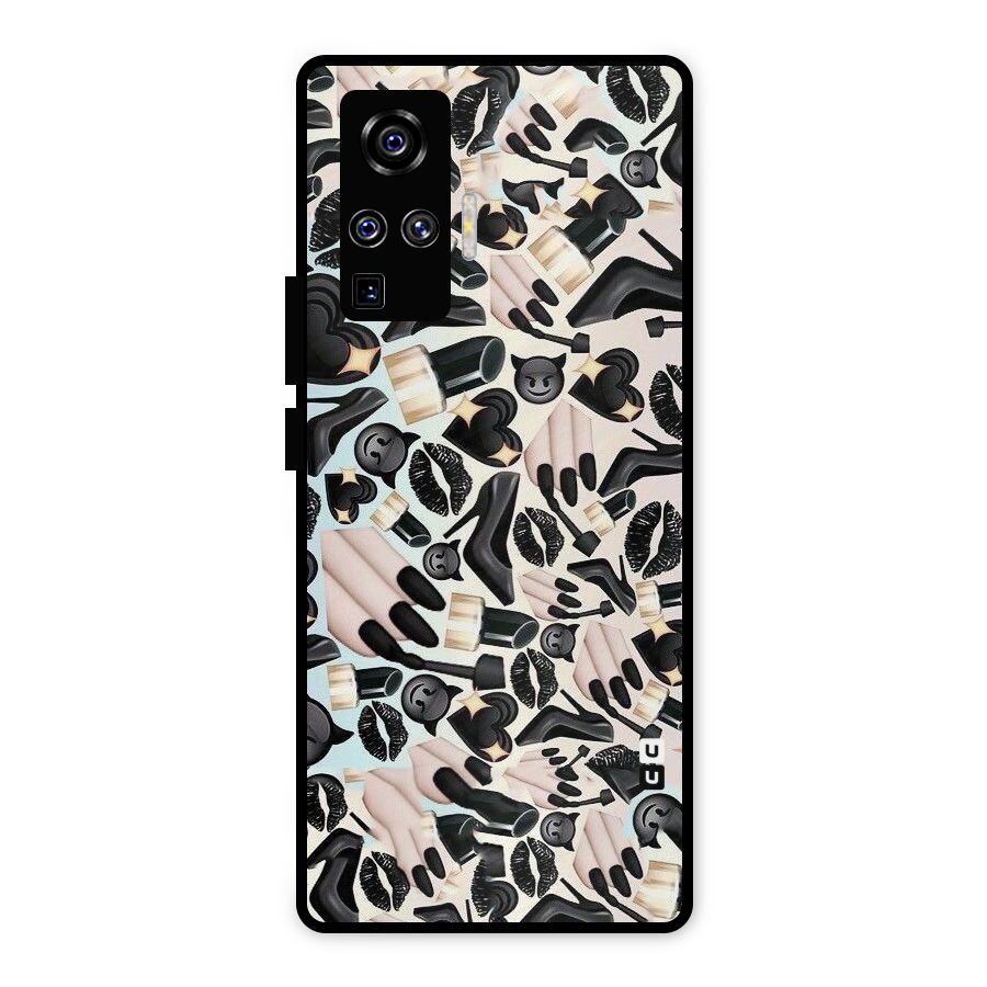 All Black Love Metal Back Case for Vivo X50 Pro