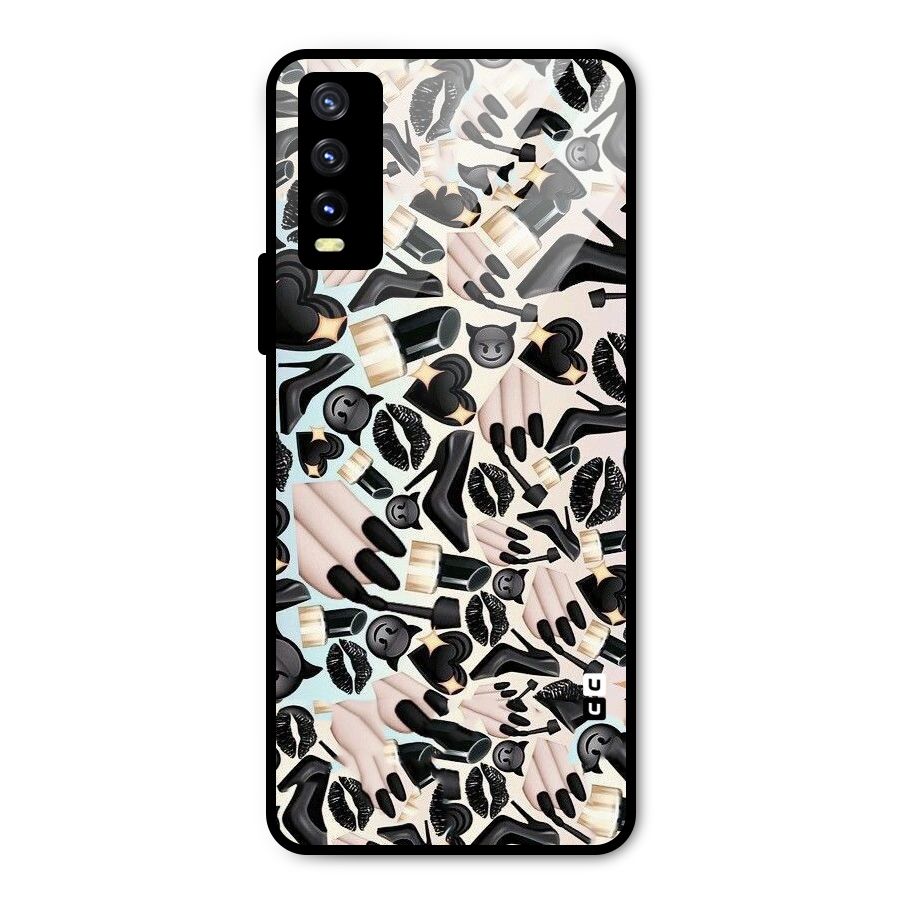All Black Love Metal Back Case for Vivo Y20