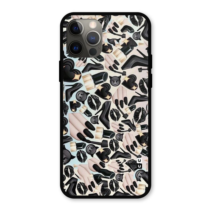 All Black Love Metal Back Case for iPhone 12 Pro