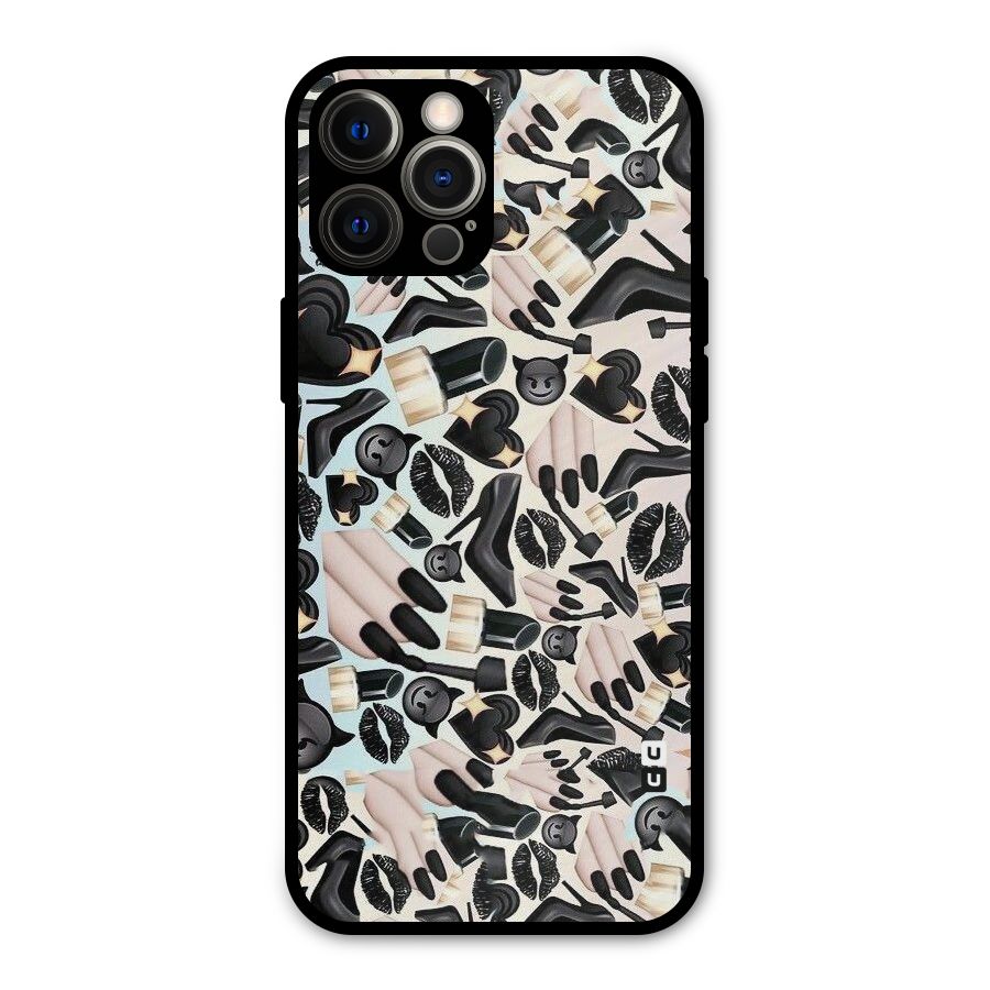 All Black Love Metal Back Case for iPhone 12 Pro Max