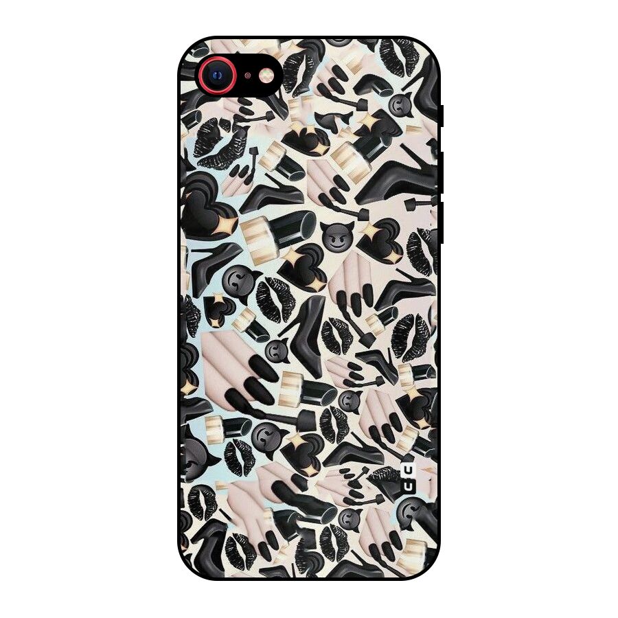 All Black Love Metal Back Case for iPhone 7