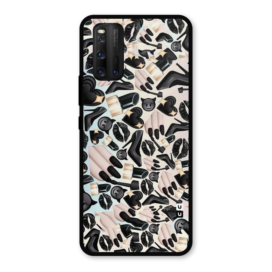 All Black Love Metal Back Case for iQOO 3