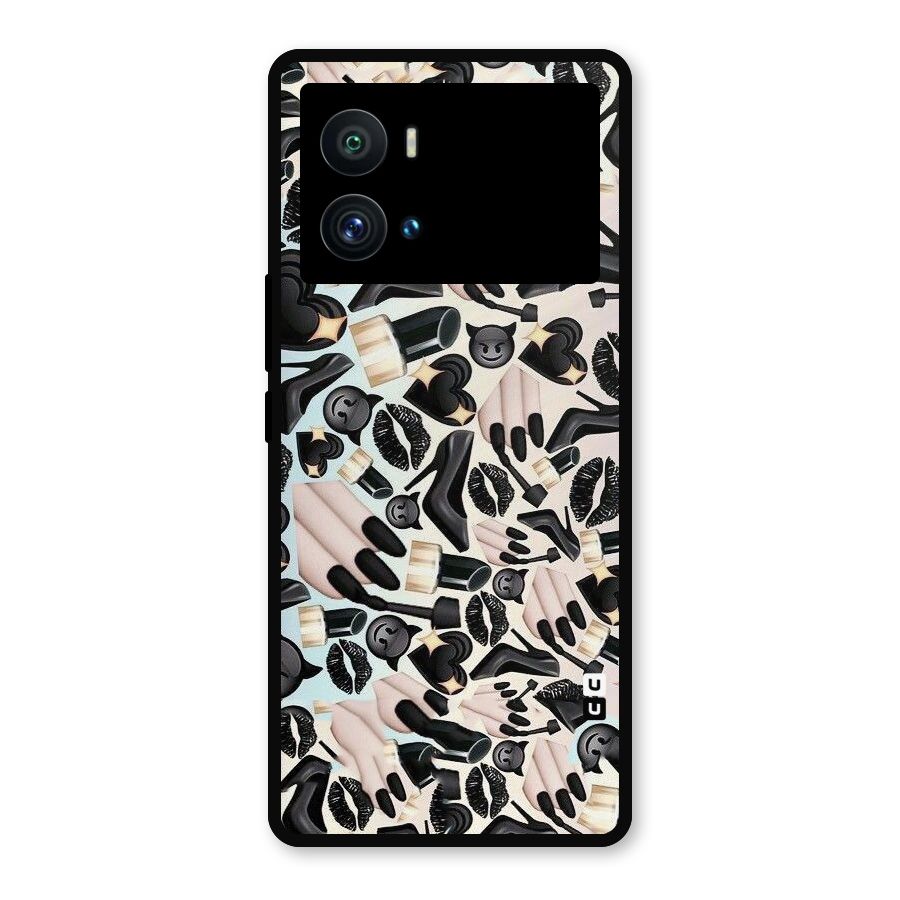 All Black Love Metal Back Case for iQOO 9 Pro