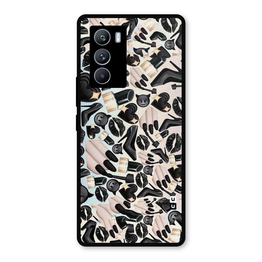 All Black Love Metal Back Case for iQOO 9 SE