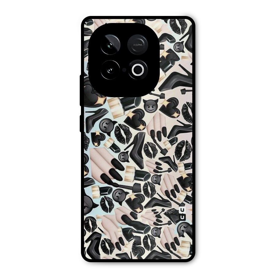All Black Love Metal Back Case for iQOO Neo 10
