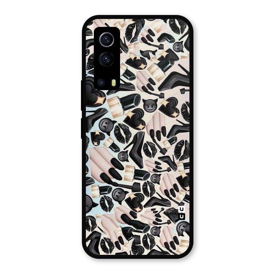 All Black Love Metal Back Case for iQOO Z3