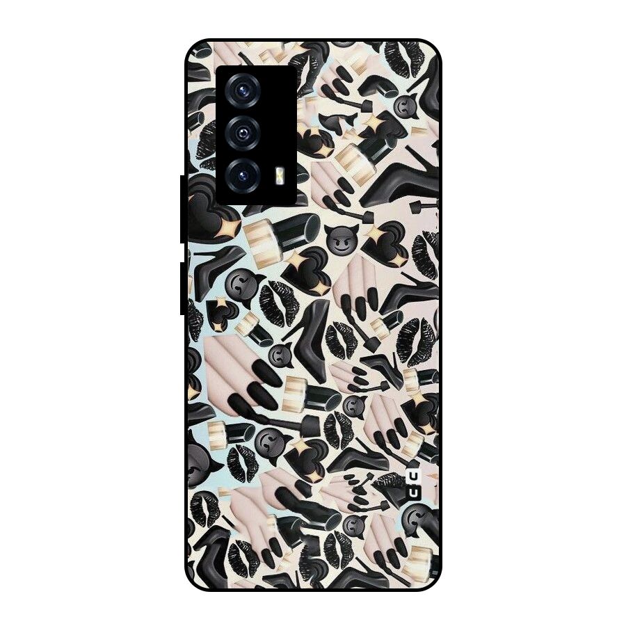 All Black Love Metal Back Case for iQOO Z5