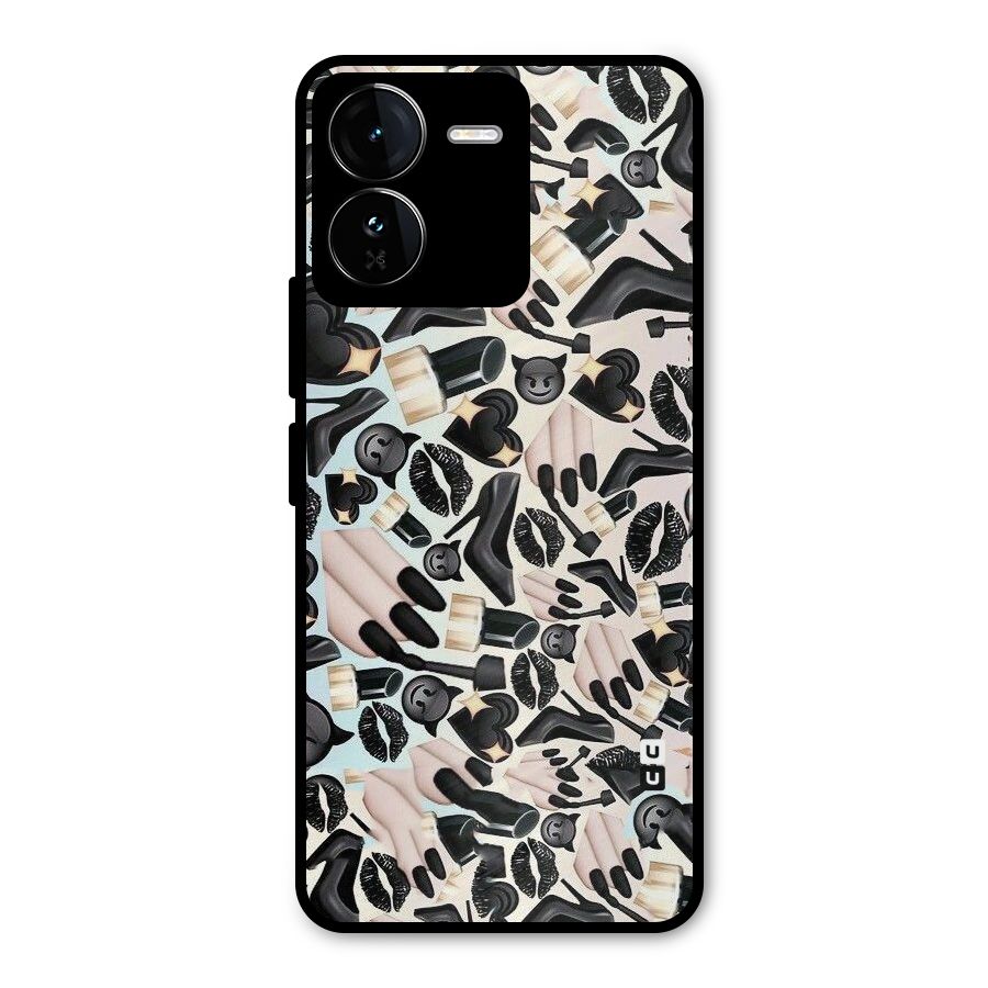 All Black Love Metal Back Case for iQOO Z9