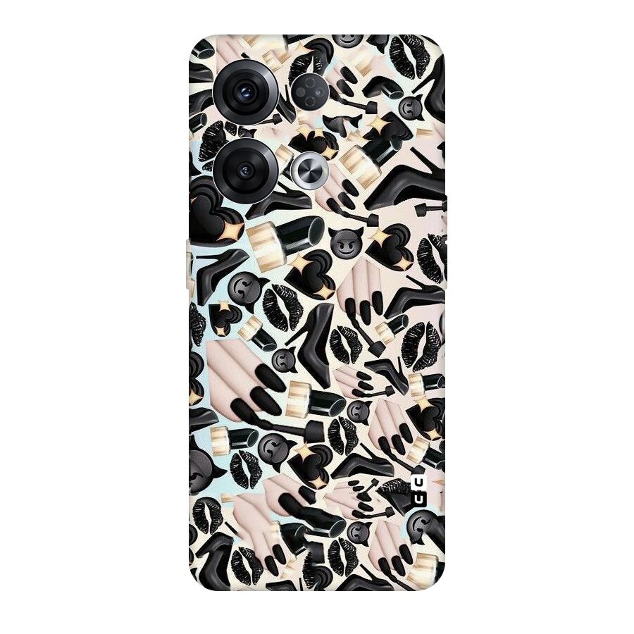 All Black Love Original Polycarbonate Back Case for Oppo Reno8 Pro 5G