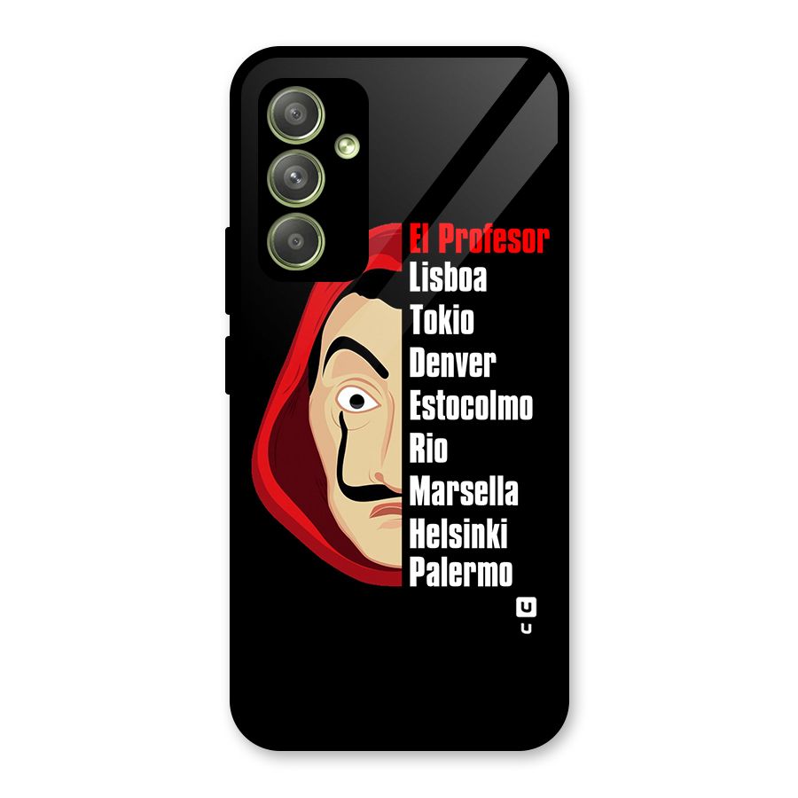 All Members Money Heist Glass Back Case for Galaxy A54