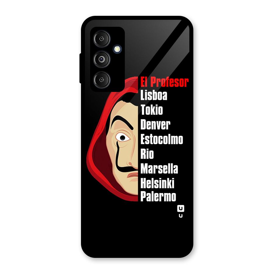 All Members Money Heist Glass Back Case for Galaxy M14 5G
