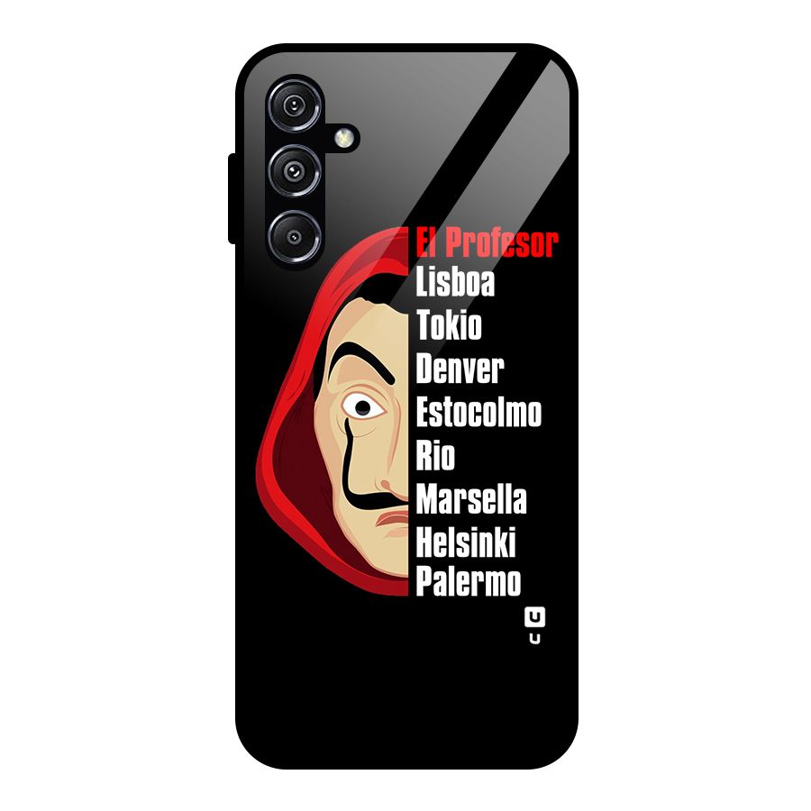 All Members Money Heist Glass Back Case for Galaxy M34 5G