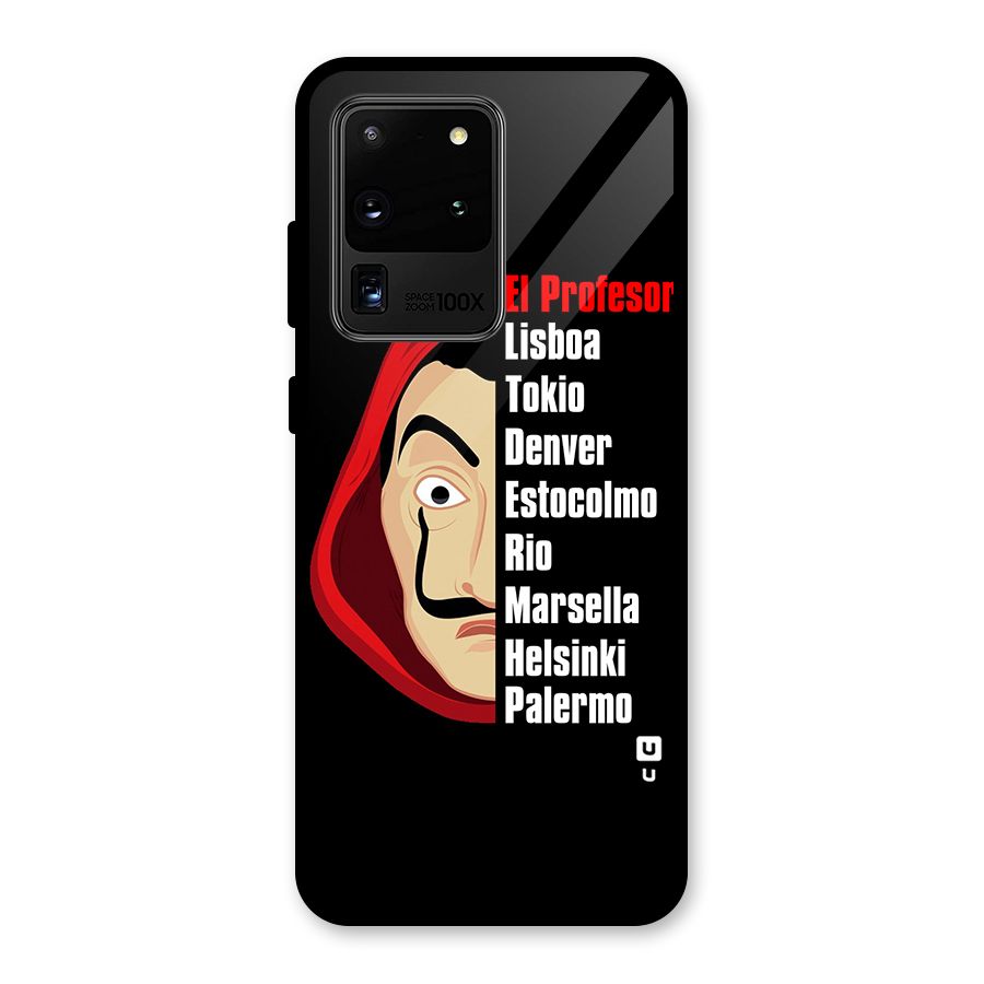 All Members Money Heist Glass Back Case for Galaxy S20 Ultra