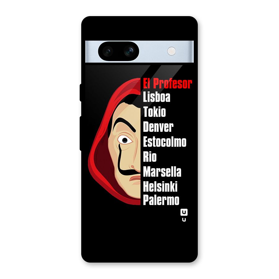 All Members Money Heist Glass Back Case for Google Pixel 7a
