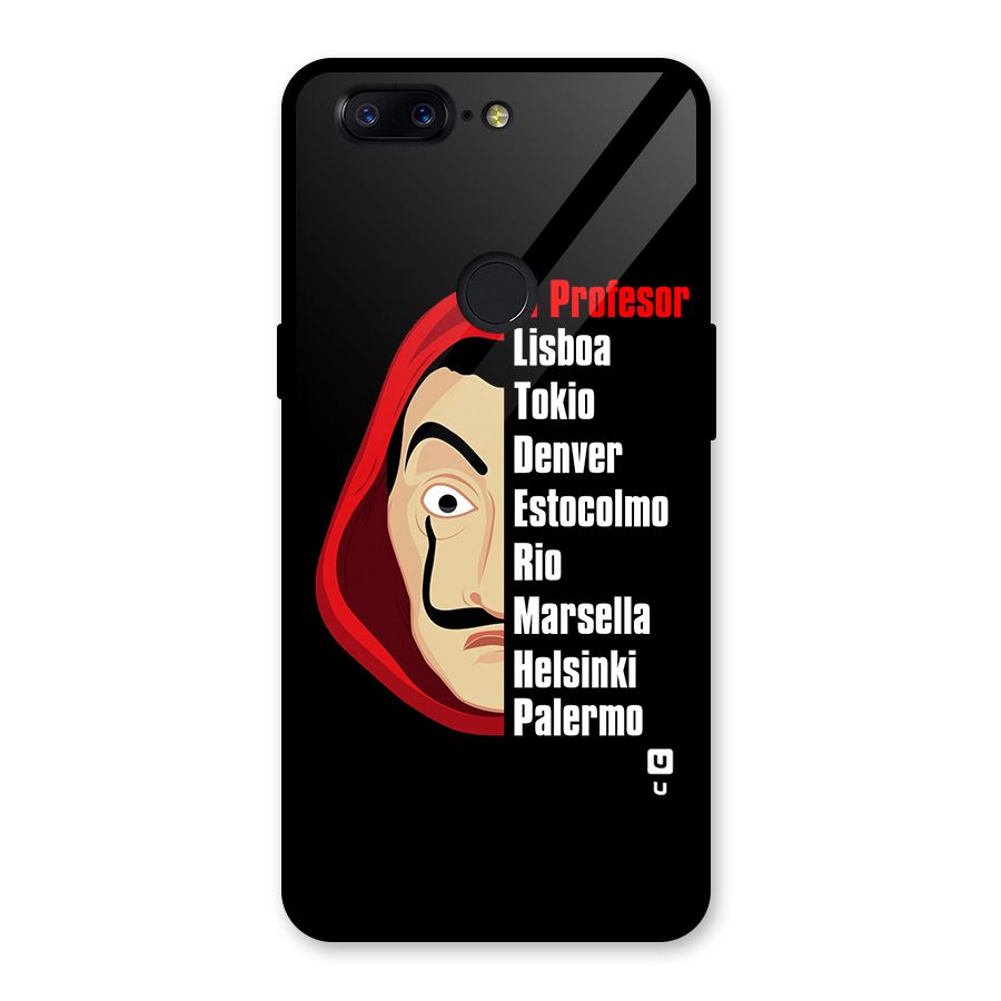 All Members Money Heist Glass Back Case for OnePlus 5T