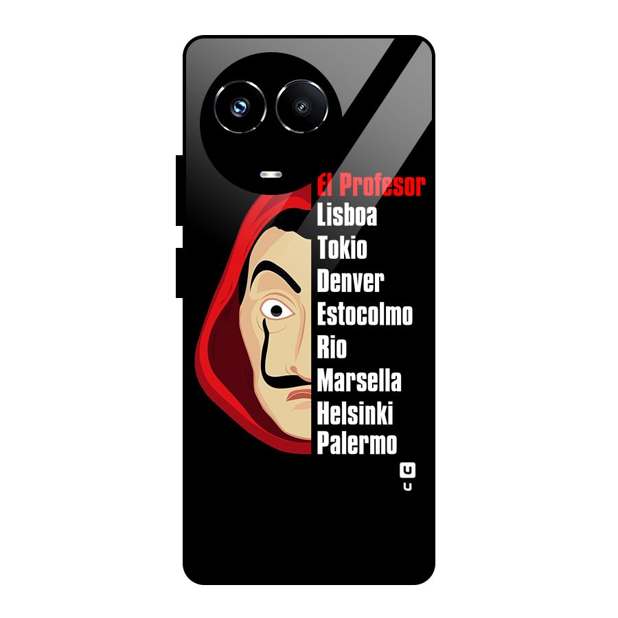 All Members Money Heist Glass Back Case for Realme Narzo 60X