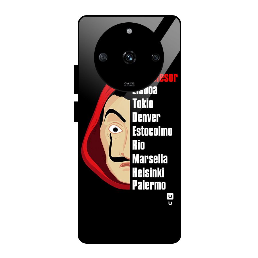 All Members Money Heist Glass Back Case for Realme Narzo 60 5G