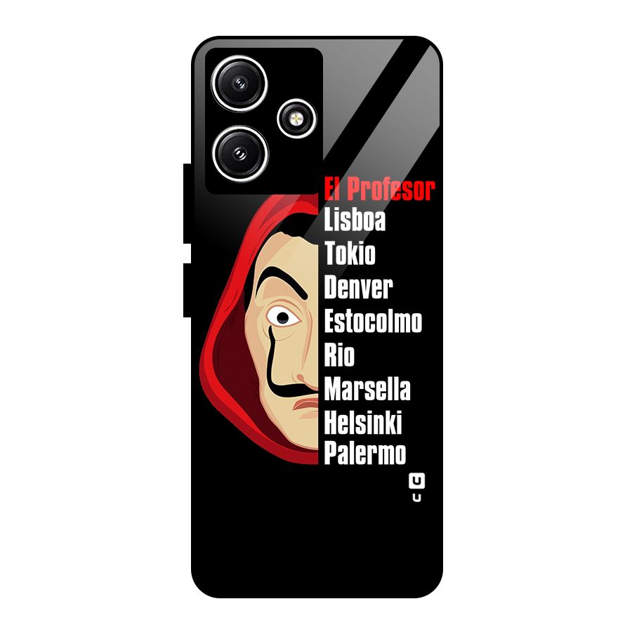 All Members Money Heist Glass Back Case for Redmi 12 5G