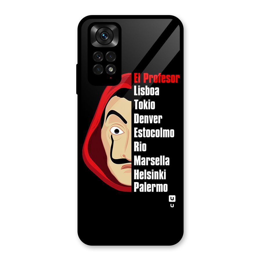 All Members Money Heist Glass Back Case for Redmi Note 11S