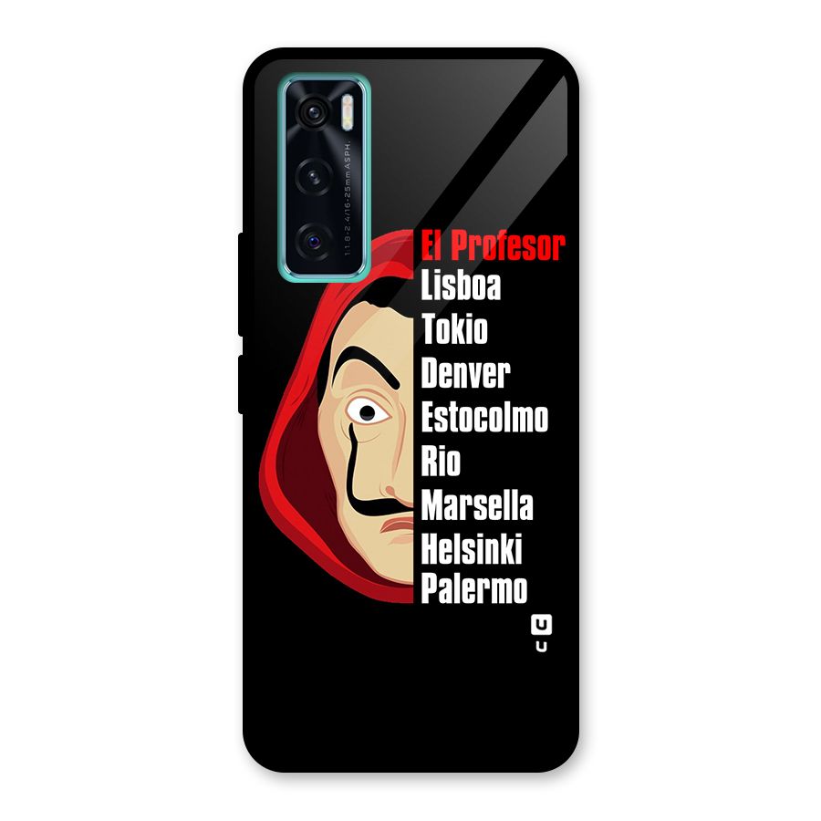 All Members Money Heist Glass Back Case for Vivo V20 SE