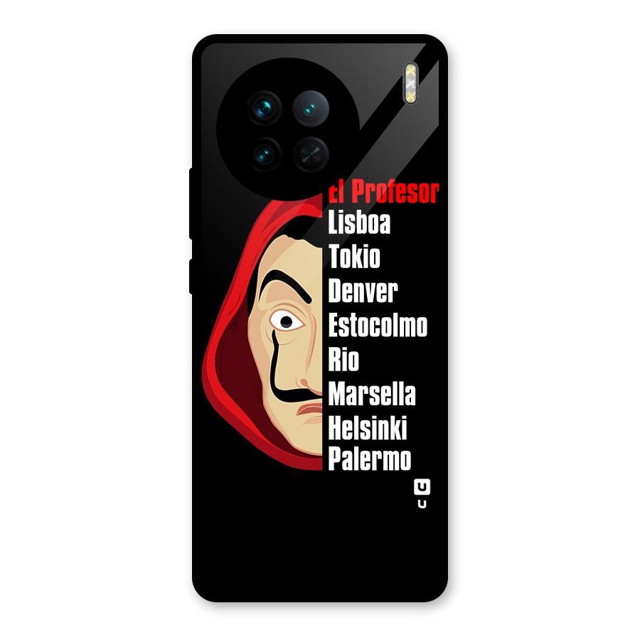 All Members Money Heist Glass Back Case for Vivo X90