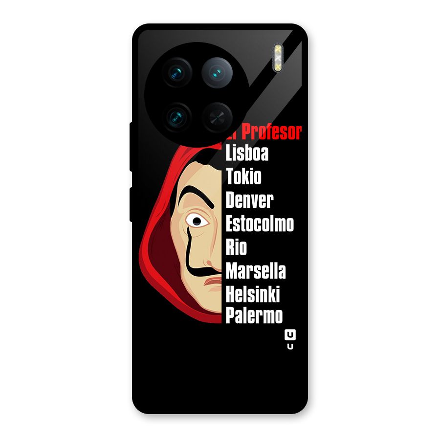 All Members Money Heist Glass Back Case for Vivo X90 Pro