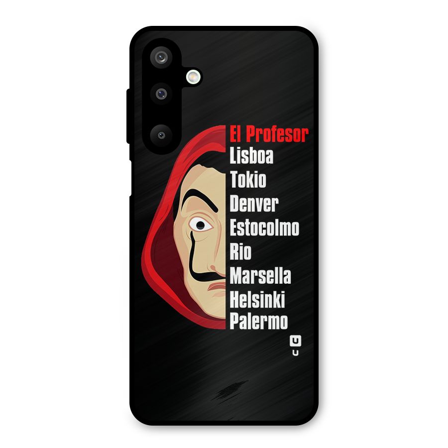 All Members Money Heist Metal Back Case for Galaxy M16