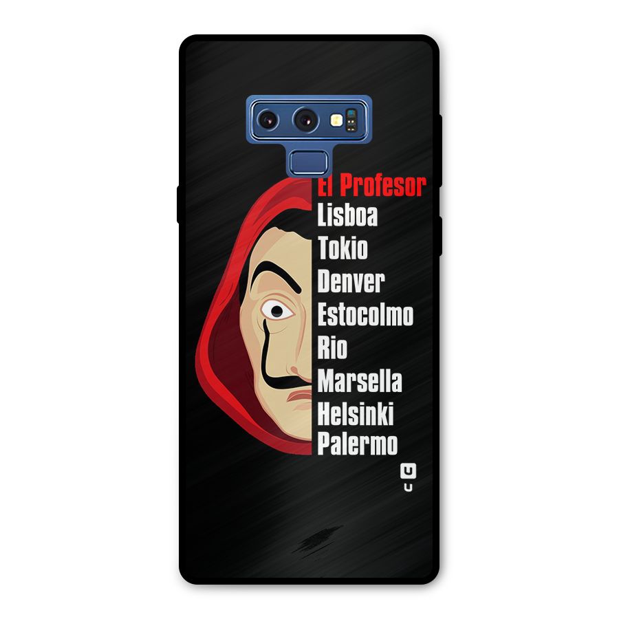 All Members Money Heist Metal Back Case for Galaxy Note 9